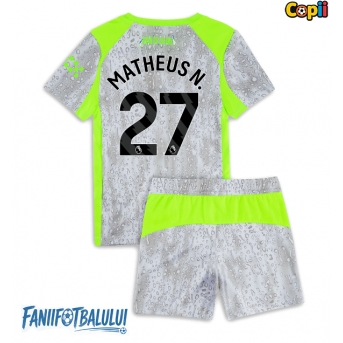 Manchester City Matheus Nunes #27 Echipament de Fotbal Replică 2025-26 Copii Treilea (+ Șorturi)